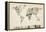 Map of the World Map from Old Postcards-Michael Tompsett-Framed Stretched Canvas