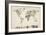 Map of the World Map from Old Postcards-Michael Tompsett-Framed Premium Giclee Print