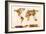 Map of the World Map Watercolor Painting-Michael Tompsett-Framed Art Print