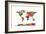 Map of the World Map Watercolor-Michael Tompsett-Framed Premium Giclee Print