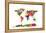 Map of the World Map Watercolor-Michael Tompsett-Framed Stretched Canvas