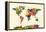 Map of the World Map Watercolor-Michael Tompsett-Framed Stretched Canvas