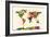 Map of the World Map Watercolor-Michael Tompsett-Framed Art Print