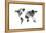 Map of the World Map Watercolor-Michael Tompsett-Framed Stretched Canvas