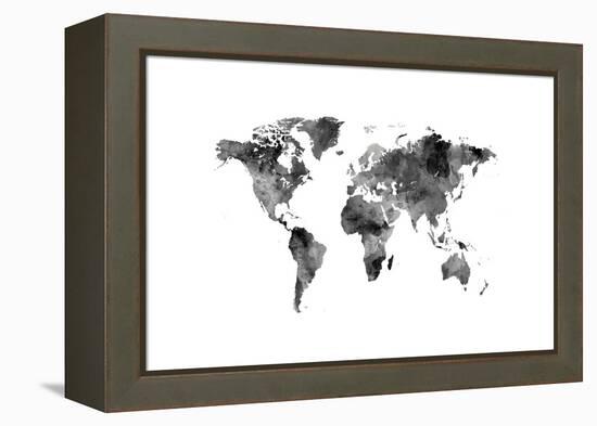 Map of the World Map Watercolor-Michael Tompsett-Framed Stretched Canvas