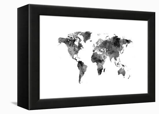 Map of the World Map Watercolor-Michael Tompsett-Framed Stretched Canvas