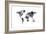 Map of the World Map Watercolor-Michael Tompsett-Framed Premium Giclee Print