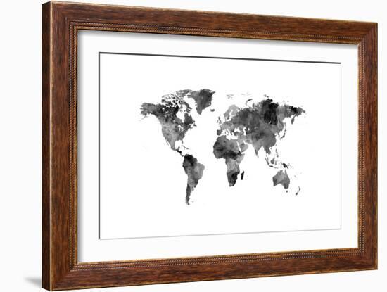 Map of the World Map Watercolor-Michael Tompsett-Framed Premium Giclee Print