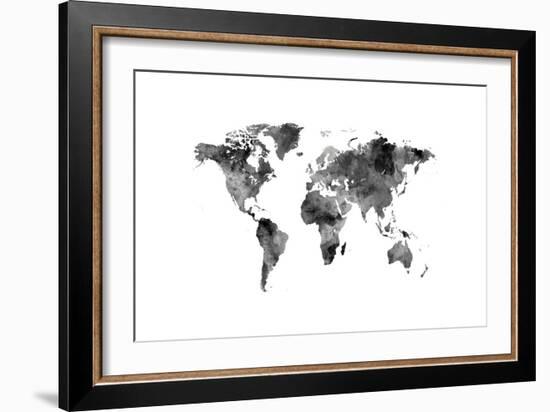 Map of the World Map Watercolor-Michael Tompsett-Framed Premium Giclee Print