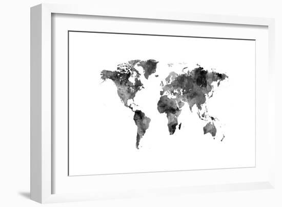 Map of the World Map Watercolor-Michael Tompsett-Framed Premium Giclee Print