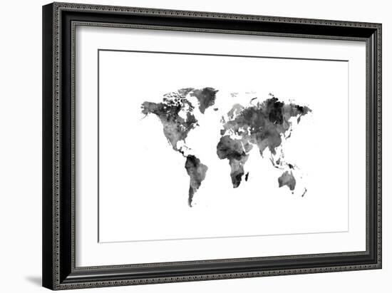 Map of the World Map Watercolor-Michael Tompsett-Framed Premium Giclee Print