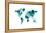 Map of the World Map Watercolor-Michael Tompsett-Framed Stretched Canvas