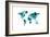 Map of the World Map Watercolor-Michael Tompsett-Framed Premium Giclee Print