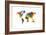 Map of the World Map Watercolor-Michael Tompsett-Framed Art Print