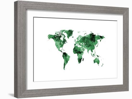 Map of the World Map Watercolor-Michael Tompsett-Framed Art Print