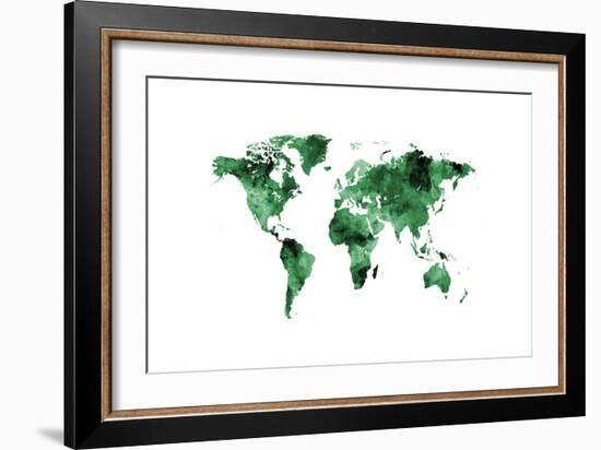 Map of the World Map Watercolor-Michael Tompsett-Framed Art Print