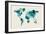 Map of the World Map Watercolor-Michael Tompsett-Framed Art Print