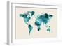 Map of the World Map Watercolor-Michael Tompsett-Framed Art Print