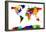 Map of the World Map-Michael Tompsett-Framed Stretched Canvas