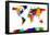 Map of the World Map-Michael Tompsett-Framed Stretched Canvas