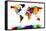 Map of the World Map-Michael Tompsett-Framed Stretched Canvas