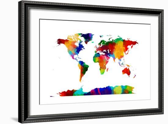 Map of the World Map-Michael Tompsett-Framed Art Print