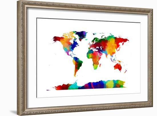 Map of the World Map-Michael Tompsett-Framed Art Print