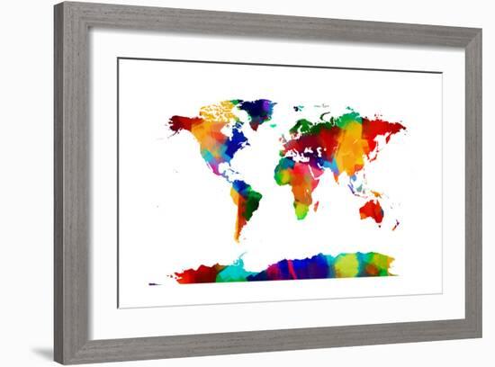 Map of the World Map-Michael Tompsett-Framed Art Print