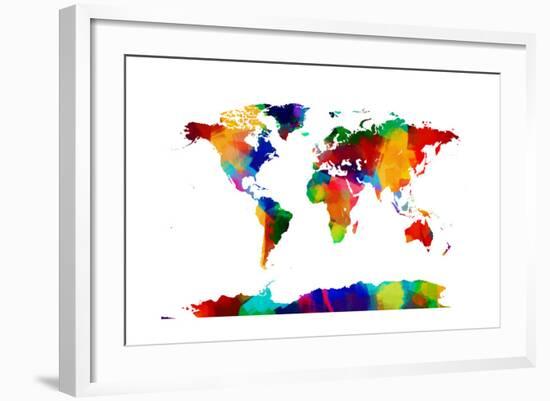 Map of the World Map-Michael Tompsett-Framed Art Print