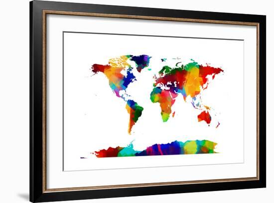 Map of the World Map-Michael Tompsett-Framed Art Print