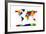 Map of the World Map-Michael Tompsett-Framed Art Print