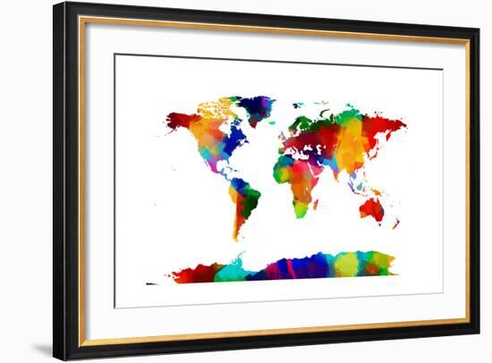 Map of the World Map-Michael Tompsett-Framed Art Print