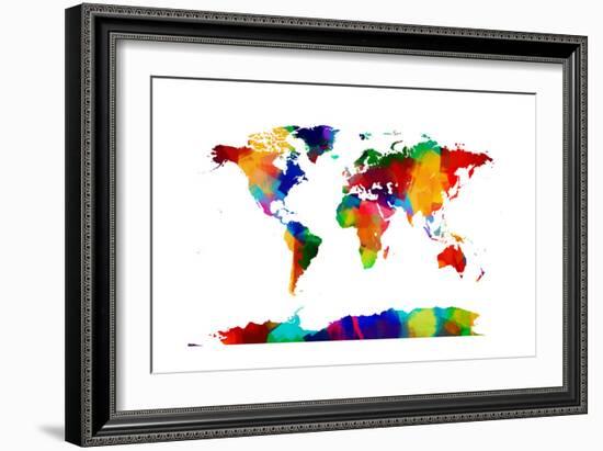 Map of the World Map-Michael Tompsett-Framed Art Print