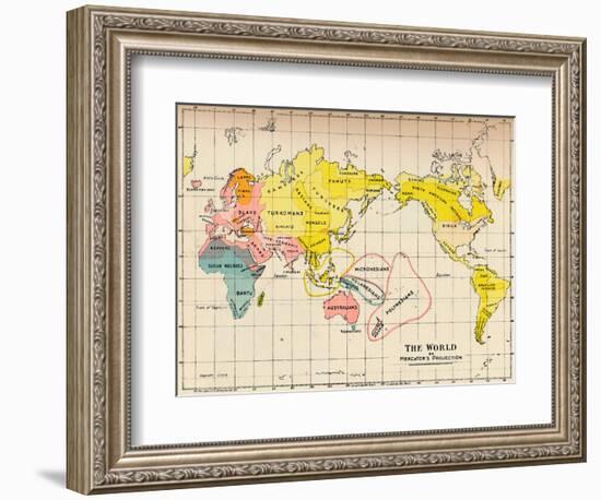 Map of the World on Mercator's Projection, 1902-Unknown-Framed Giclee Print