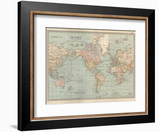 Map of the World on Mercator's Projection, Showing the Chief Countries and their Colonies-Encyclopaedia Britannica-Framed Art Print