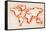 Map of the World Paint Splashes-Michael Tompsett-Framed Stretched Canvas