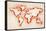 Map of the World Paint Splashes-Michael Tompsett-Framed Stretched Canvas