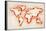 Map of the World Paint Splashes-Michael Tompsett-Framed Stretched Canvas