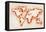 Map of the World Paint Splashes-Michael Tompsett-Framed Stretched Canvas