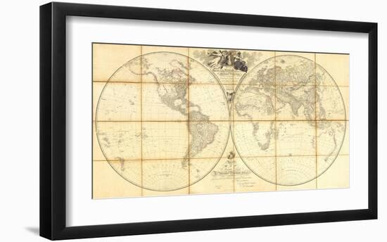 Map of the World, Researches of Capt. James Cook, c.1808-Aaron Arrowsmith-Framed Art Print