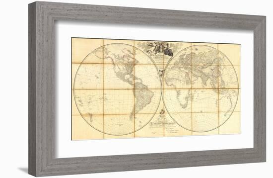 Map of the World, Researches of Capt. James Cook, c.1808-Aaron Arrowsmith-Framed Art Print