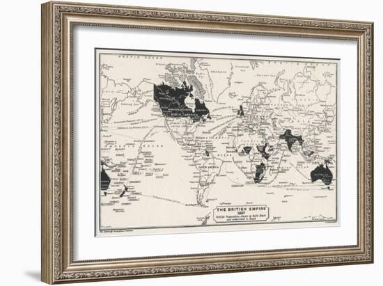 Map of the World Showing British Empire Possessions-J.g. Bartholomew-Framed Art Print