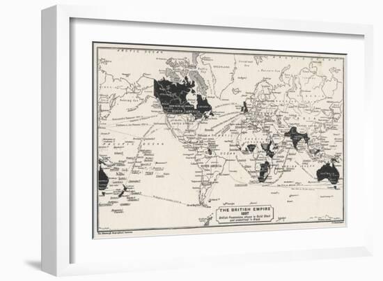 Map of the World Showing British Empire Possessions-J.g. Bartholomew-Framed Art Print