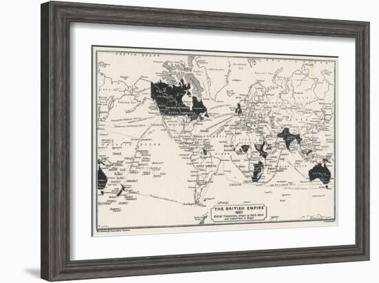 Map of the World Showing British Empire Possessions-J.g. Bartholomew-Framed Art Print