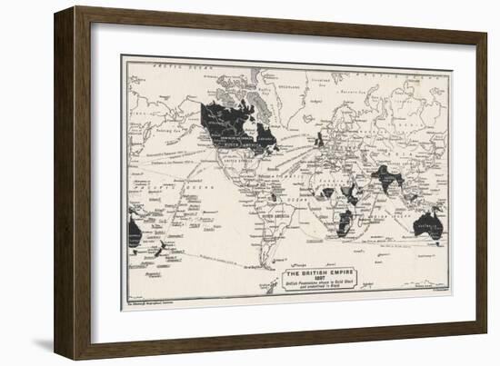 Map of the World Showing British Empire Possessions-J.g. Bartholomew-Framed Art Print
