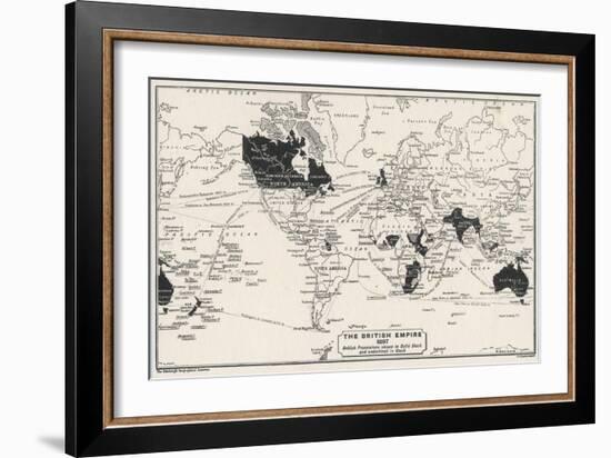 Map of the World Showing British Empire Possessions-J.g. Bartholomew-Framed Art Print