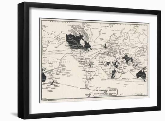 Map of the World Showing British Empire Possessions-J.g. Bartholomew-Framed Art Print