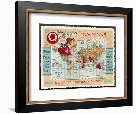 Map of the World Showing the British Empire Coloured in Red at the End of the Nineteenth Century-null-Framed Photographic Print