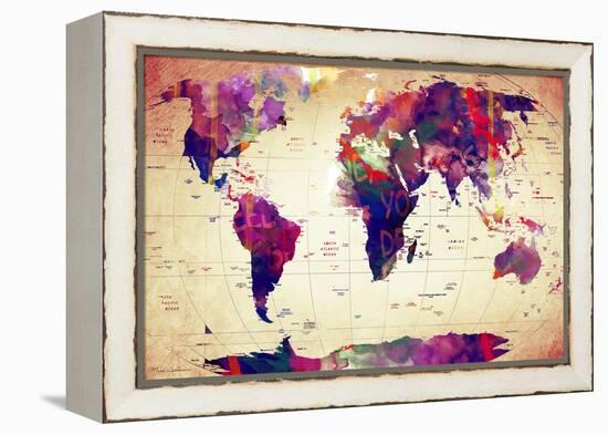 Map of the World Vintage-Mark Ashkenazi-Framed Premier Image Canvas