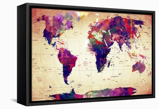 Map of the World Vintage-Mark Ashkenazi-Framed Premier Image Canvas